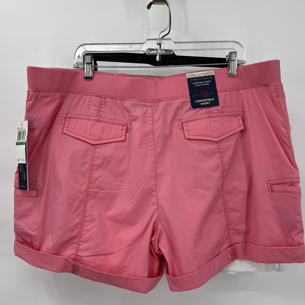 Khaki & Company Women's Stretch Poplin Convertible Casual Soft Shorts Lot 2 - Picture 3 of 9